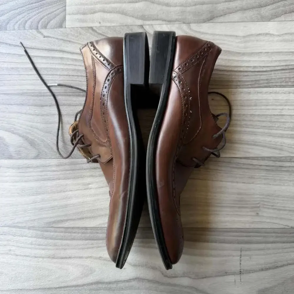 Vintage APT.9 Brown Leather Wingtip Oxford Shoes